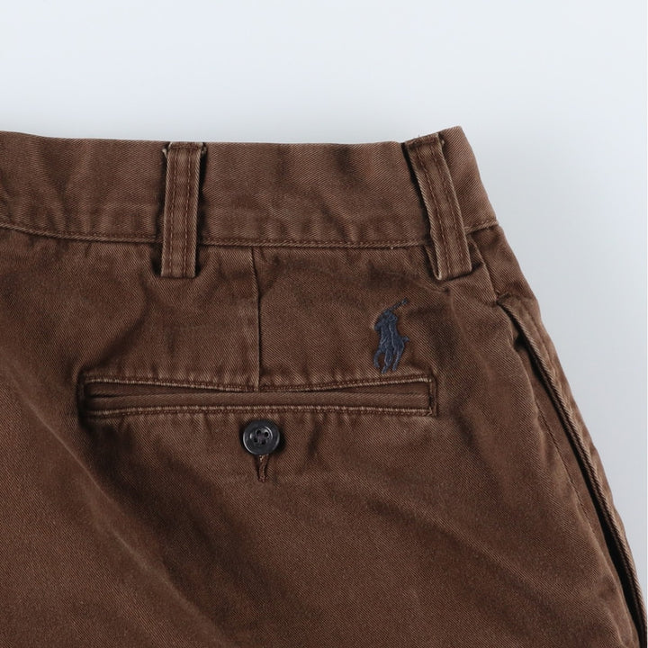 Ralph Lauren POLO by Ralph Lauren ETHAN PANT Two-pleat chino pants for men, size W34 cotton brown type Vintage Second Hand