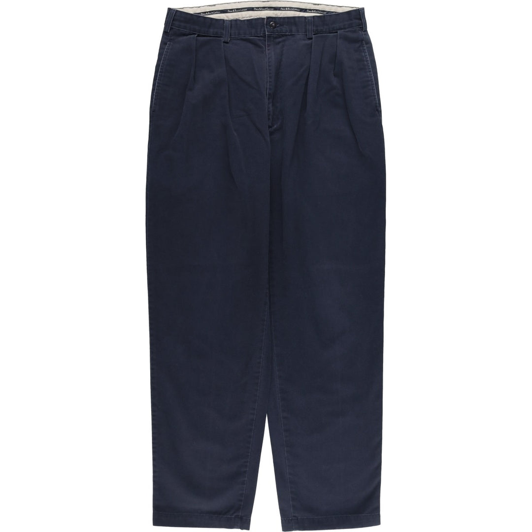 Ralph Lauren Polo Ralph Lauren Andrew Two-pleat Chino Pants Men's W35 cotton navy blue type Vintage Second Hand