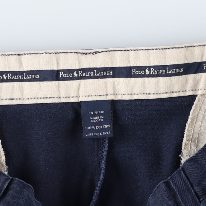 Ralph Lauren Polo Ralph Lauren Andrew Two-pleat Chino Pants Men's W35 cotton navy blue type Vintage Second Hand