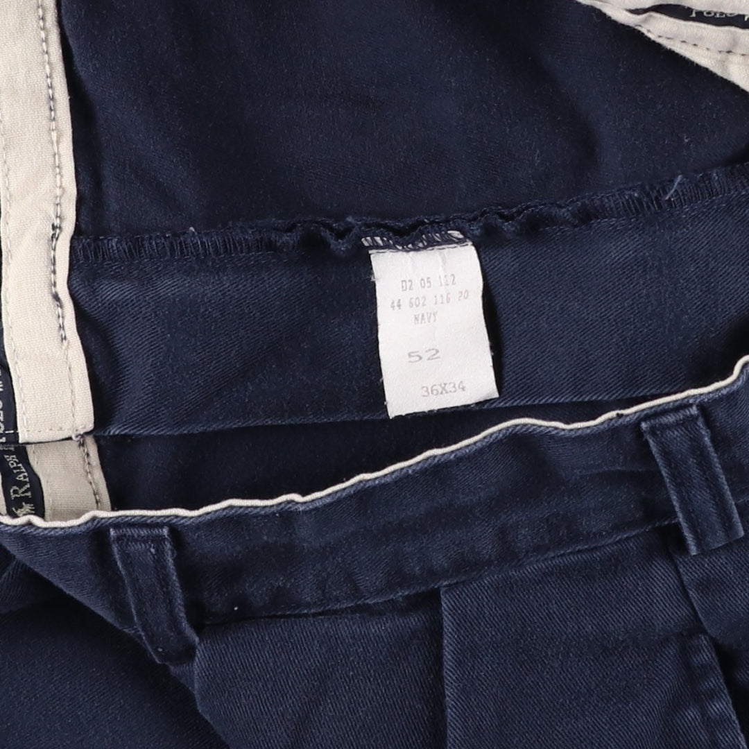 Ralph Lauren Polo Ralph Lauren Andrew Two-pleat Chino Pants Men's W35 cotton navy blue type Vintage Second Hand