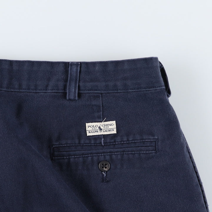 Ralph Lauren Polo Ralph Lauren Andrew Two-pleat Chino Pants Men's W35 cotton navy blue type Vintage Second Hand