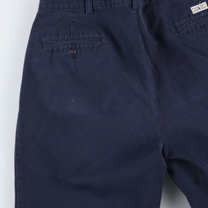 Ralph Lauren Polo Ralph Lauren Andrew Two-pleat Chino Pants Men's W35 cotton navy blue type Vintage Second Hand