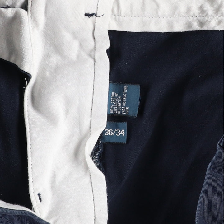 Ralph Lauren POLO by Ralph Lauren ETHAN PANT Two-pleat chino pants for men, size W36 cotton navy blue type Vintage Second Hand