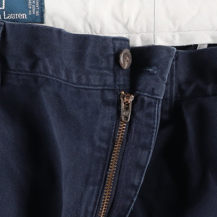 Ralph Lauren POLO by Ralph Lauren ETHAN PANT Two-pleat chino pants for men, size W36 cotton navy blue type Vintage Second Hand
