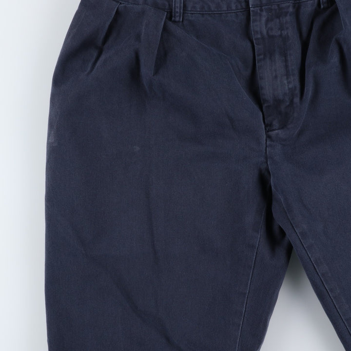 Ralph Lauren POLO by Ralph Lauren ETHAN PANT Two-pleat chino pants for men, size W36 cotton navy blue type Vintage Second Hand