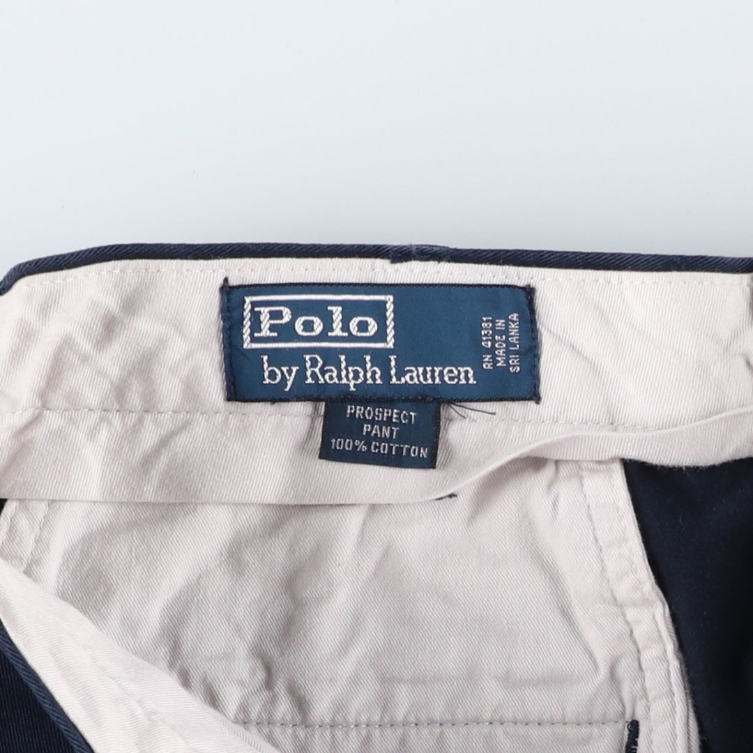 Ralph Lauren POLO by Ralph Lauren PROSPECT PANT Chino pants for men, equivalent to w36 cotton navy blue type Vintage Second Hand
