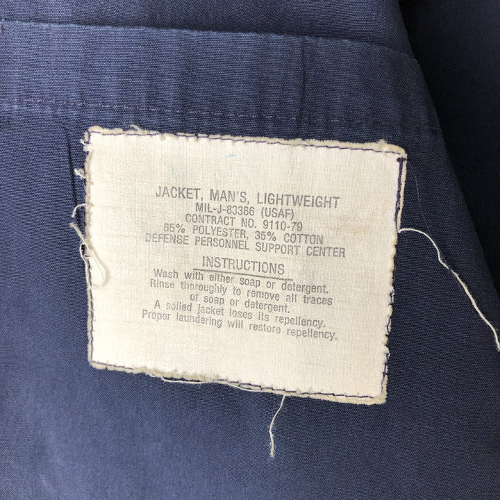 Military Lightweight Jacket, 40R, Men's Size M polyester navy blue type Vintage Second Hand