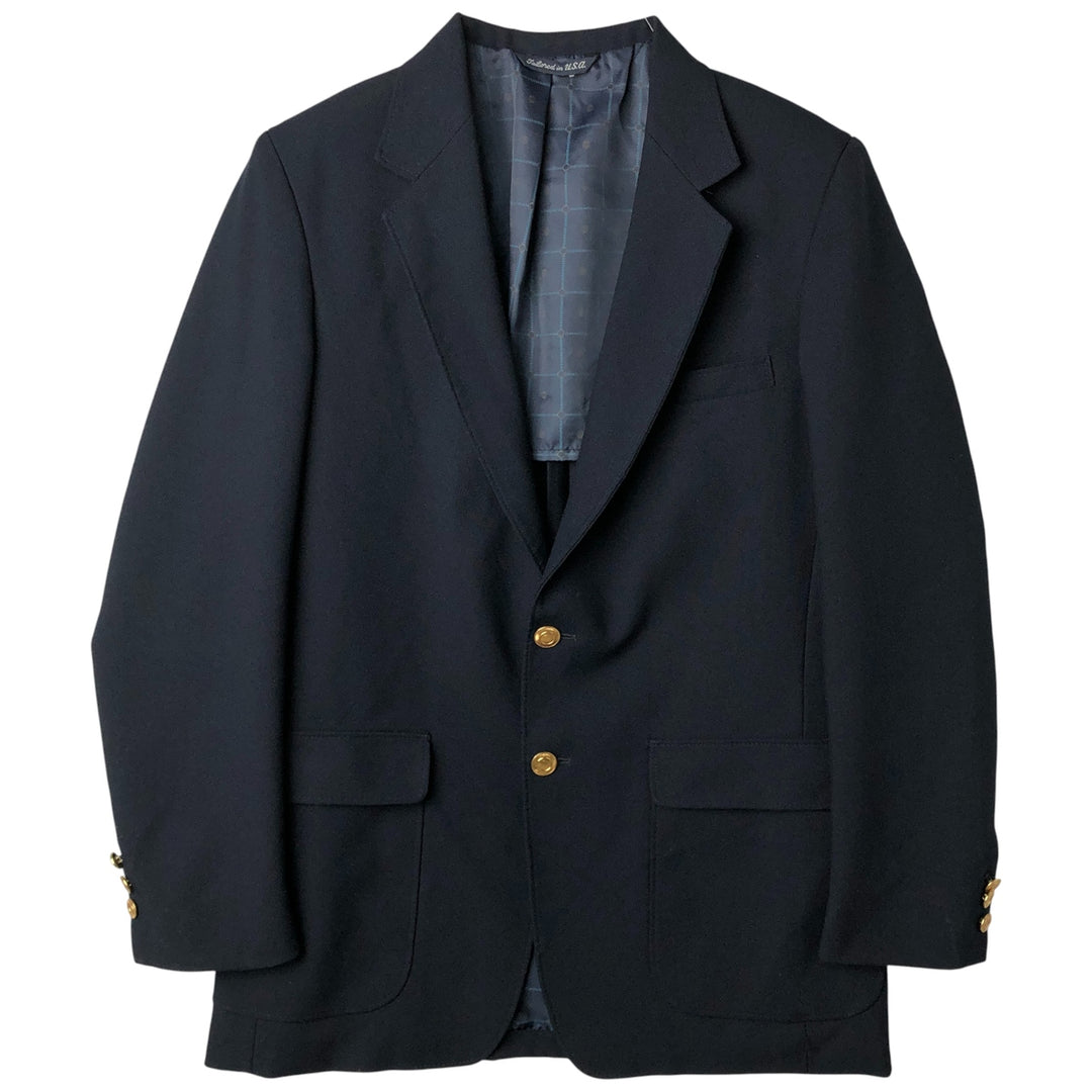 CLASSIC COLLECTION PREMA-PREST Navy Blazer, Tailored Jacket, Made in USA, Men's Size Medium, Vintage polyester navy blue type Vintage Second Hand