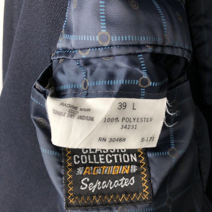 CLASSIC COLLECTION PREMA-PREST Navy Blazer, Tailored Jacket, Made in USA, Men's Size Medium, Vintage polyester navy blue type Vintage Second Hand