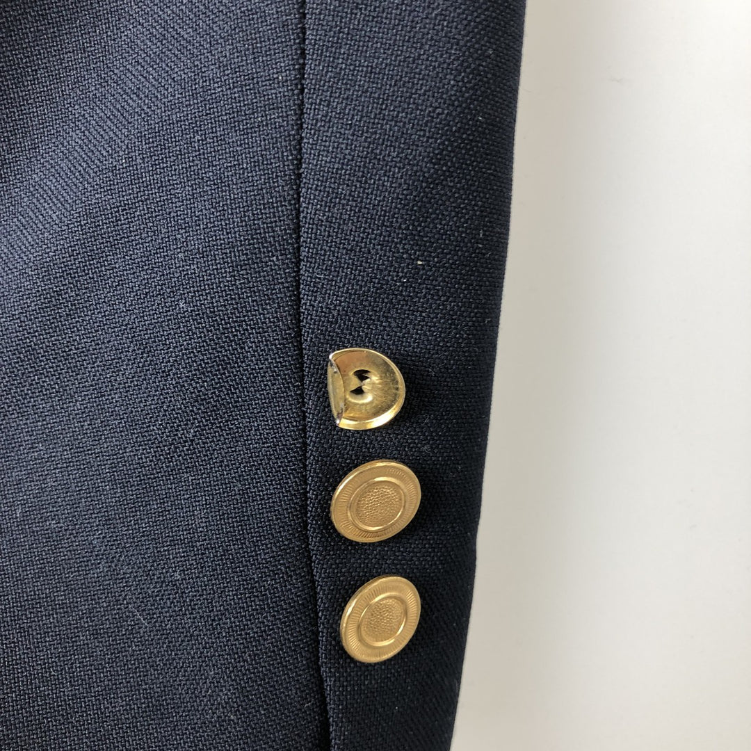 CLASSIC COLLECTION PREMA-PREST Navy Blazer, Tailored Jacket, Made in USA, Men's Size Medium, Vintage polyester navy blue type Vintage Second Hand
