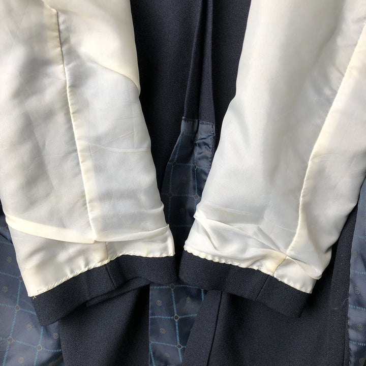 CLASSIC COLLECTION PREMA-PREST Navy Blazer, Tailored Jacket, Made in USA, Men's Size Medium, Vintage polyester navy blue type Vintage Second Hand