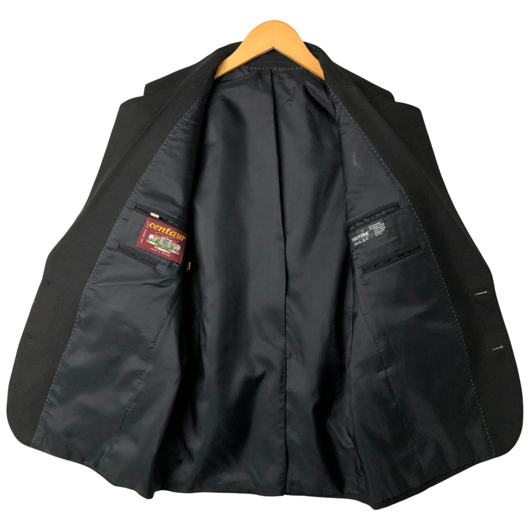 Centaur Polyester/Wool Tailored Jacket, Made in the UK, Men's Size Small polyester black type Vintage Second Hand