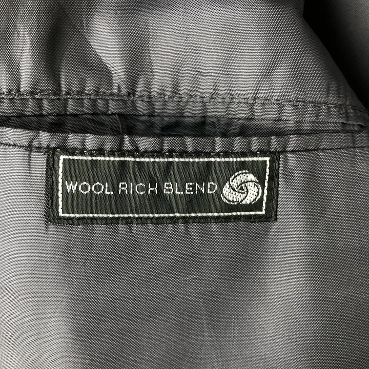 BHS Herringbone Wool Tailored Jacket, Made in England, Men's Size Medium wool navy blue type Vintage Second Hand