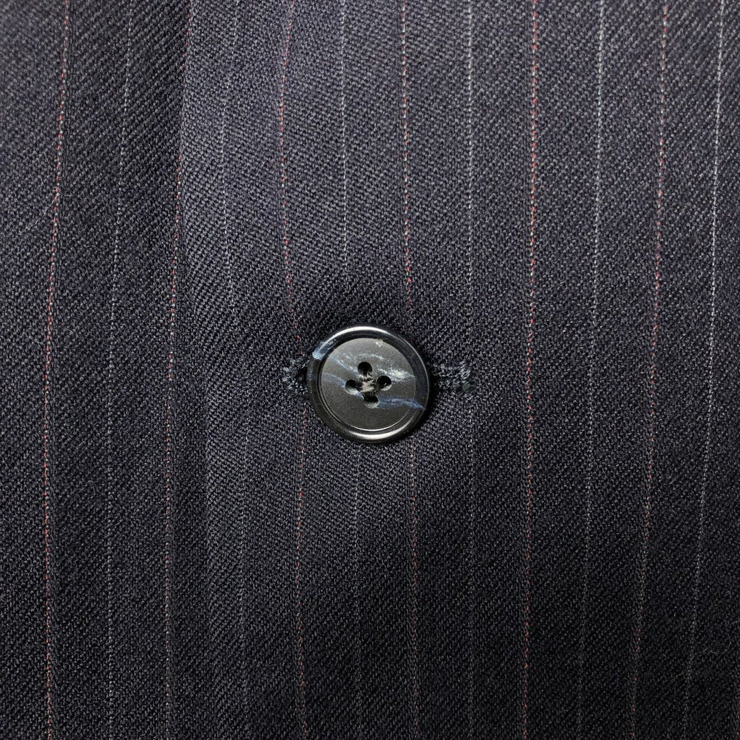 St. Michael Striped Wool Tailored Jacket, Made in England, Men's Size Medium wool navy blue type Vintage Second Hand