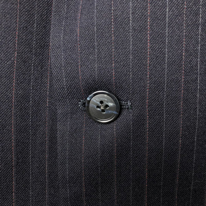 St. Michael Striped Wool Tailored Jacket, Made in England, Men's Size Medium wool navy blue type Vintage Second Hand