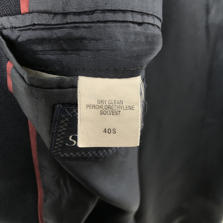 Stanley Blacker Peak Lapel Double-Breasted Tailored Jacket, Made in USA, Men's Size Medium unclear navy blue type Vintage Second Hand