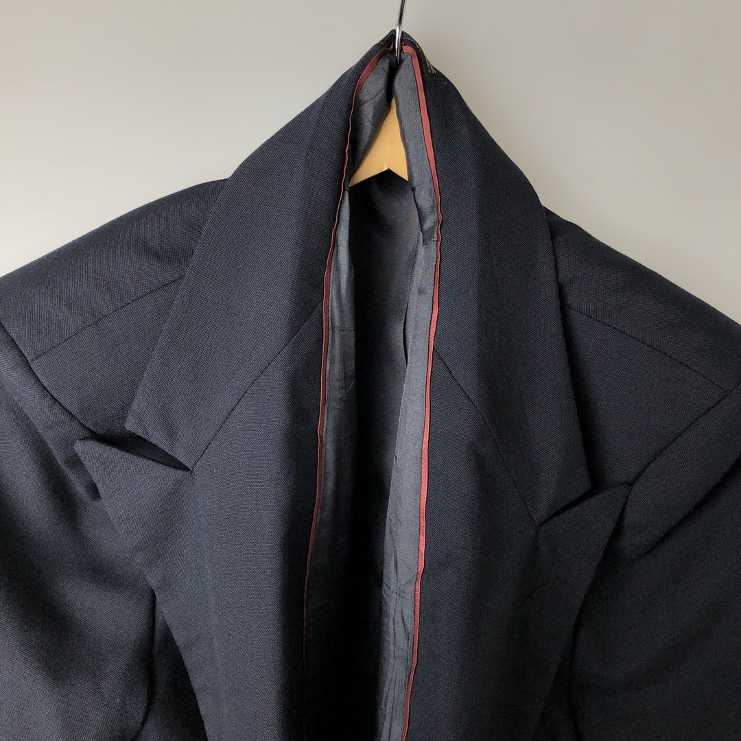 Stanley Blacker Peak Lapel Double-Breasted Tailored Jacket, Made in USA, Men's Size Medium unclear navy blue type Vintage Second Hand