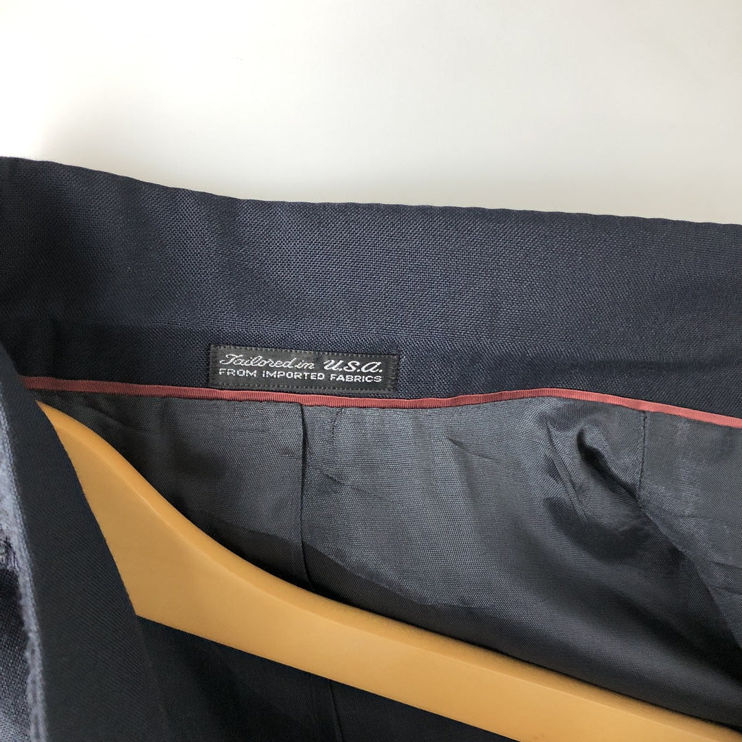 Stanley Blacker Peak Lapel Double-Breasted Tailored Jacket, Made in USA, Men's Size Medium unclear navy blue type Vintage Second Hand