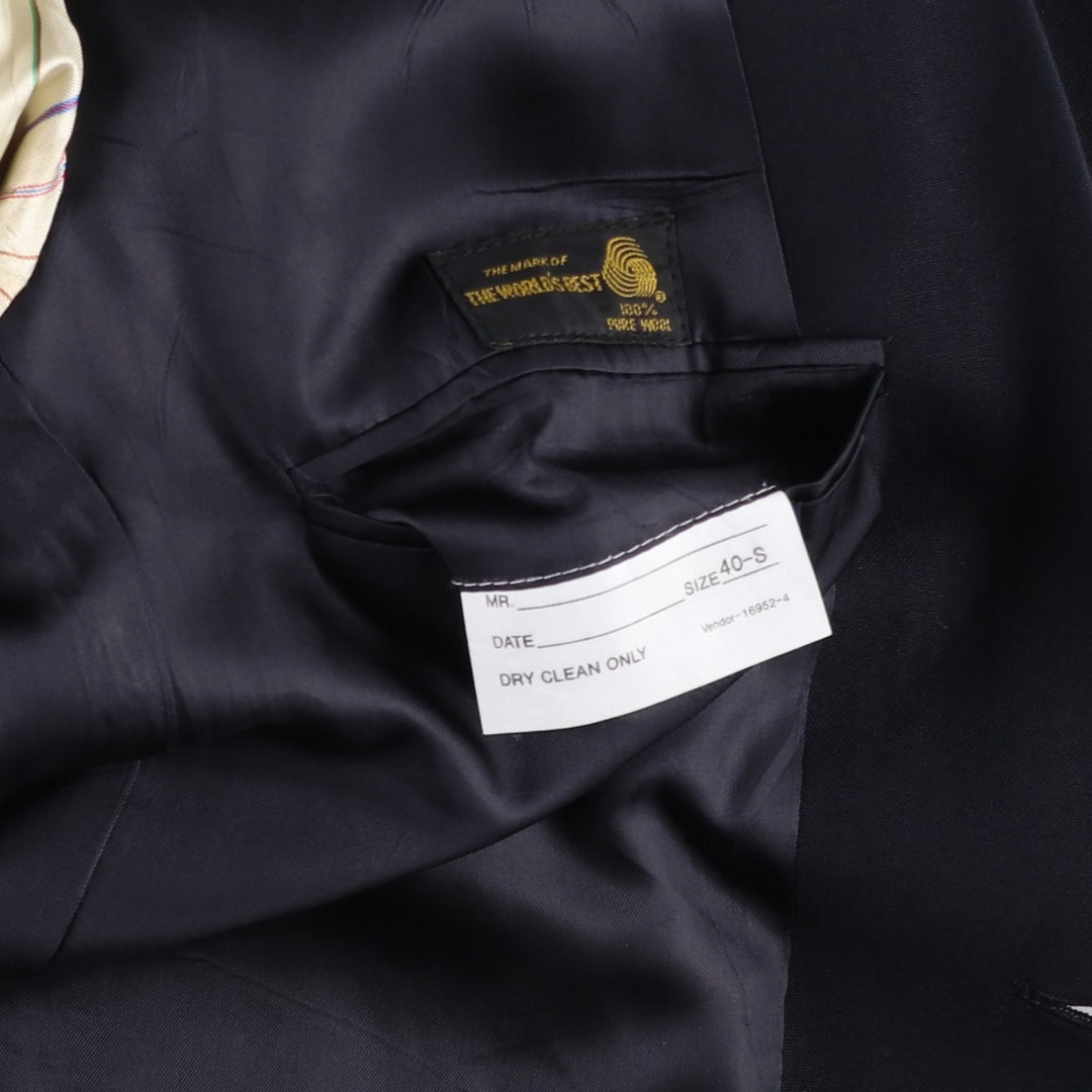 Palm Beach wool tailored jacket, made in the USA, men's size M wool black type Vintage Second Hand