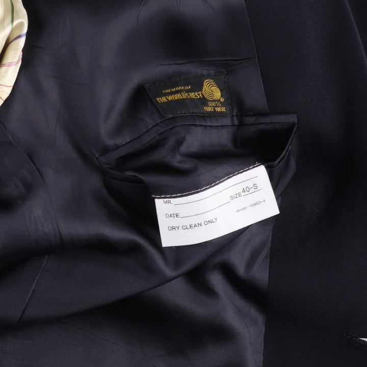 Palm Beach wool tailored jacket, made in the USA, men's size M wool black type Vintage Second Hand