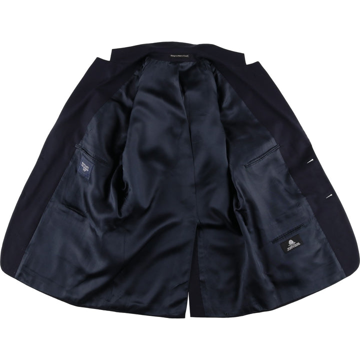 BOTANY 500 Navy Blazer, Tailored Jacket, Made in Canada, Men's Size Medium wool navy blue type Vintage Second Hand