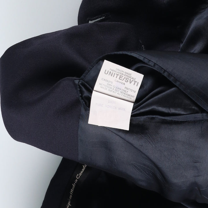 BOTANY 500 Navy Blazer, Tailored Jacket, Made in Canada, Men's Size Medium wool navy blue type Vintage Second Hand