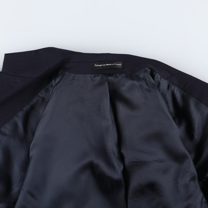 BOTANY 500 Navy Blazer, Tailored Jacket, Made in Canada, Men's Size Medium wool navy blue type Vintage Second Hand