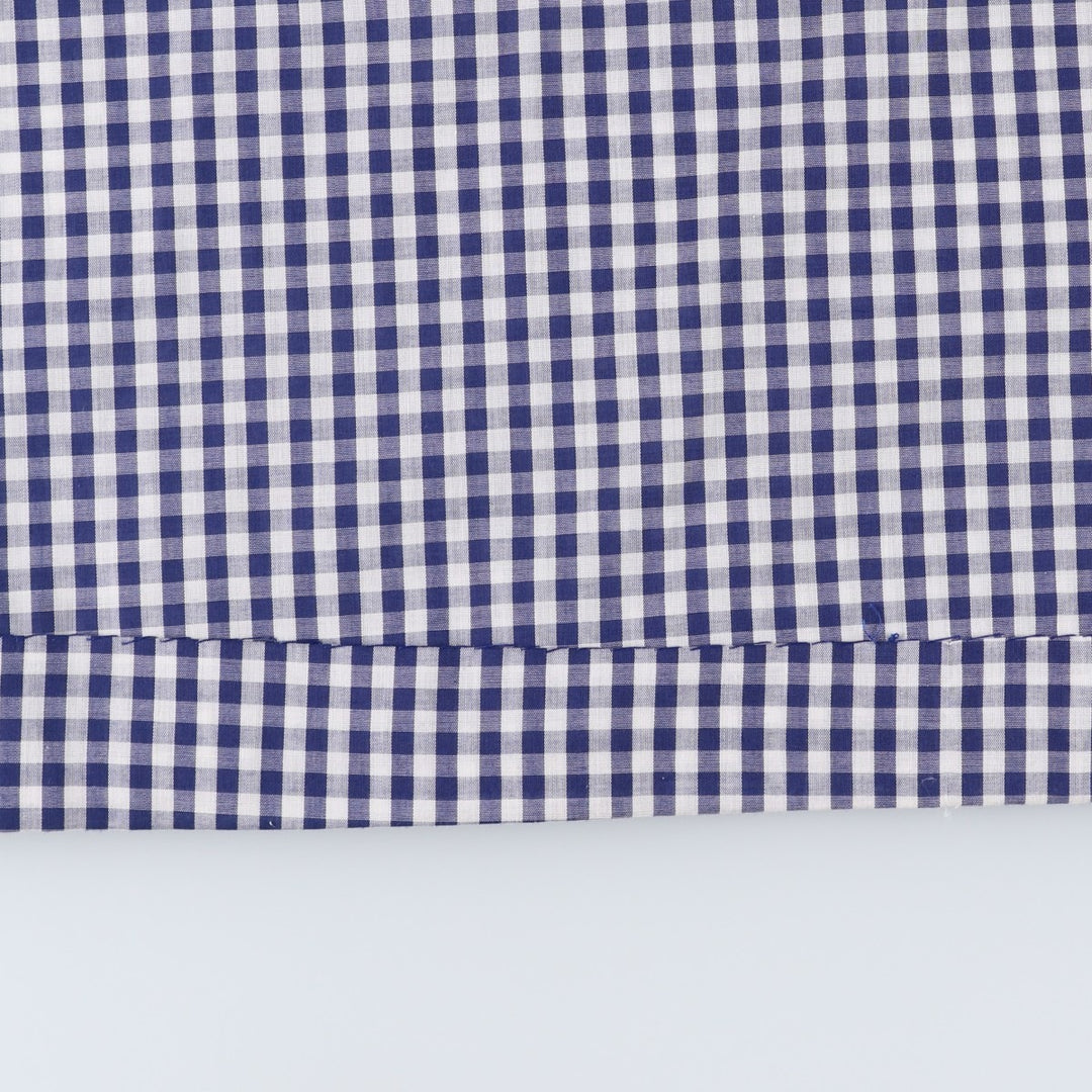 Gingham check maxi dress, short sleeves, flared, women's size M equivalent, vintage. unclear navy blue type Vintage Second Hand