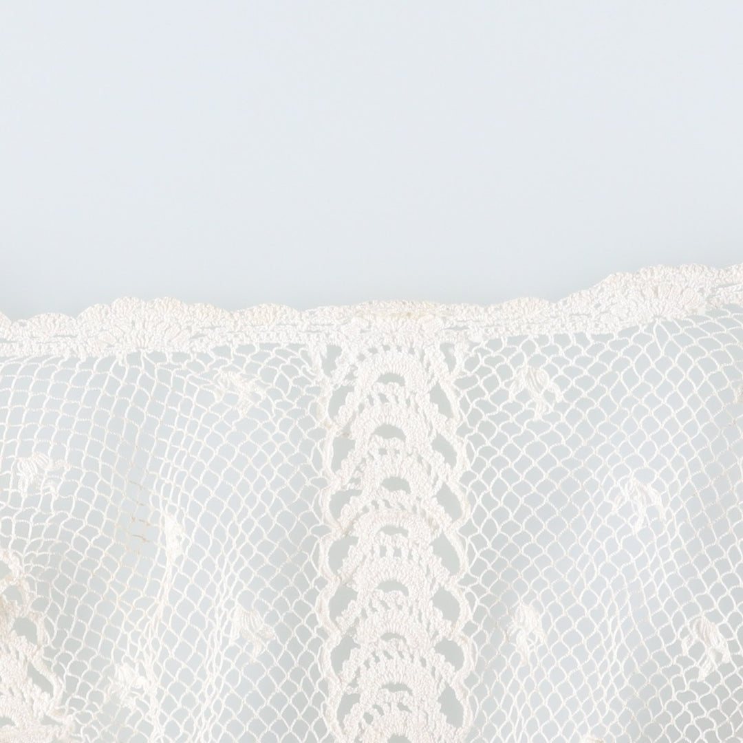 Openwork knit short-sleeved summer cardigan bolero, women's size M equivalent. unclear white type Vintage Second Hand