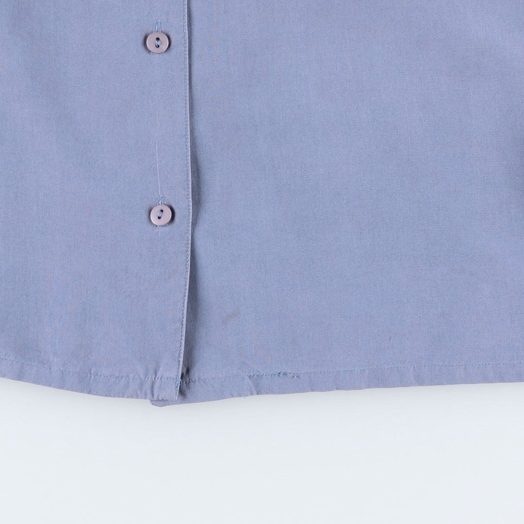 Philip and Monica Short-Sleeve Open-Collar Silk Shirt, Boxy Fit, Women's Size M (approx.) silk blue type Vintage Second Hand