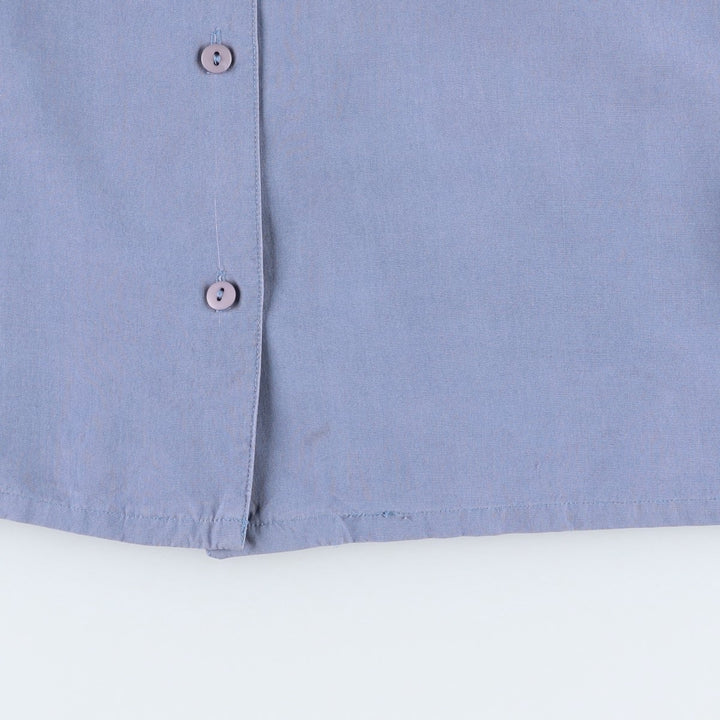 Philip and Monica Short-Sleeve Open-Collar Silk Shirt, Boxy Fit, Women's Size M (approx.) silk blue type Vintage Second Hand