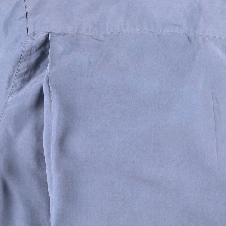 Philip and Monica Short-Sleeve Open-Collar Silk Shirt, Boxy Fit, Women's Size M (approx.) silk blue type Vintage Second Hand