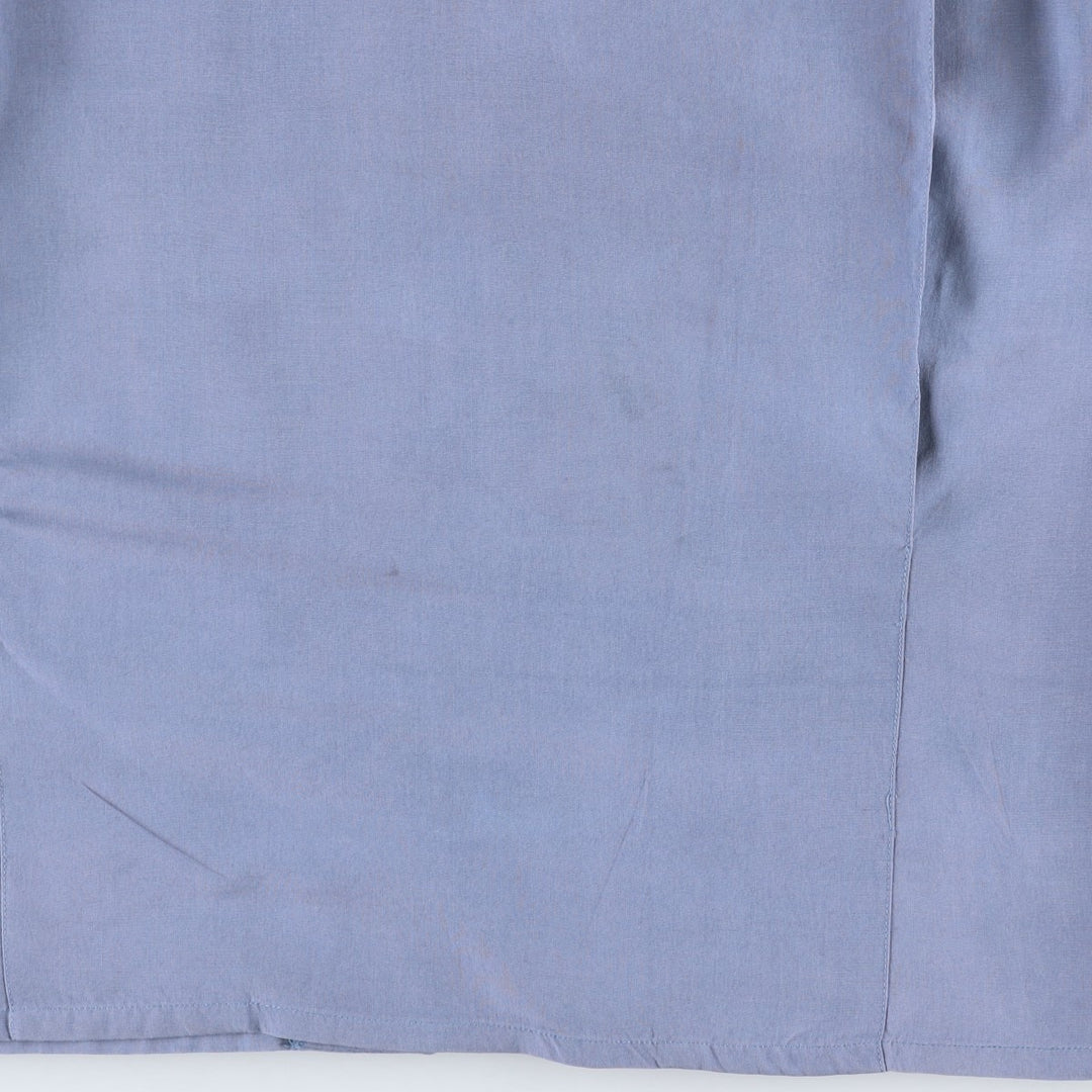 Philip and Monica Short-Sleeve Open-Collar Silk Shirt, Boxy Fit, Women's Size M (approx.) silk blue type Vintage Second Hand