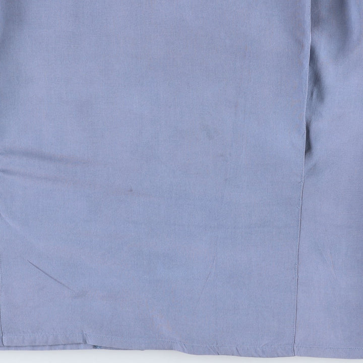 Philip and Monica Short-Sleeve Open-Collar Silk Shirt, Boxy Fit, Women's Size M (approx.) silk blue type Vintage Second Hand