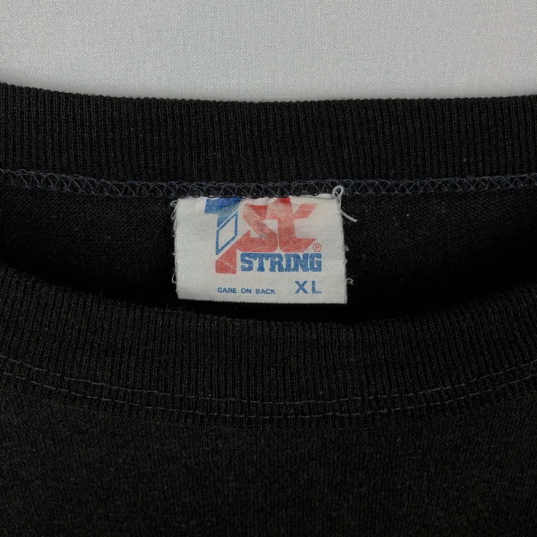 80s-90'S 1st String IOWA (University of Iowa) Half-Sleeve College T-Shirt Ringer T-Shirt Made in USA Men's XL Equivalent Vintage unclear black type Vintage Second Hand