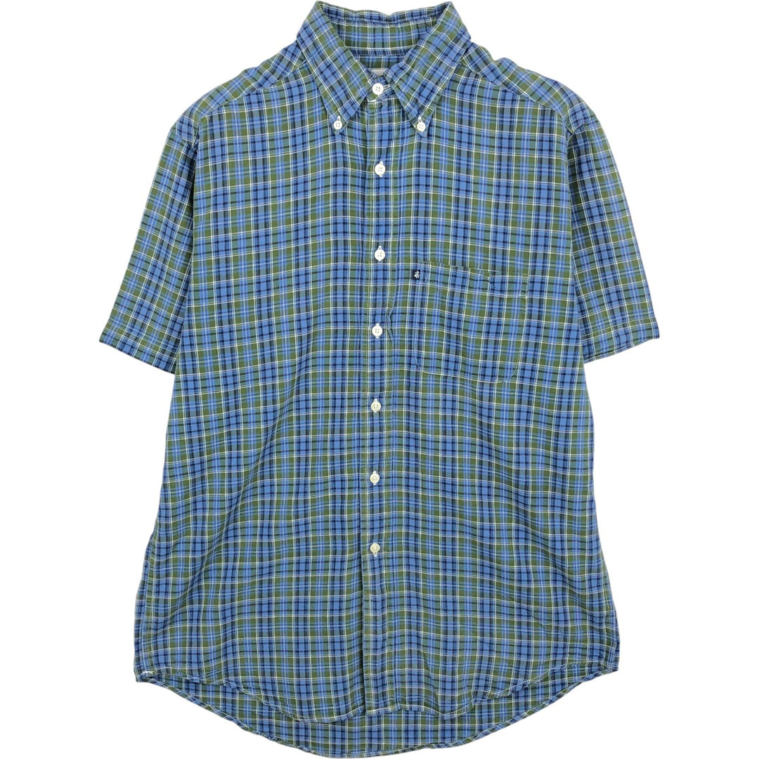 Brooks Brothers 346 short sleeve button-down check shirt, men's size M cotton Blue type light blue Vintage Second Hand