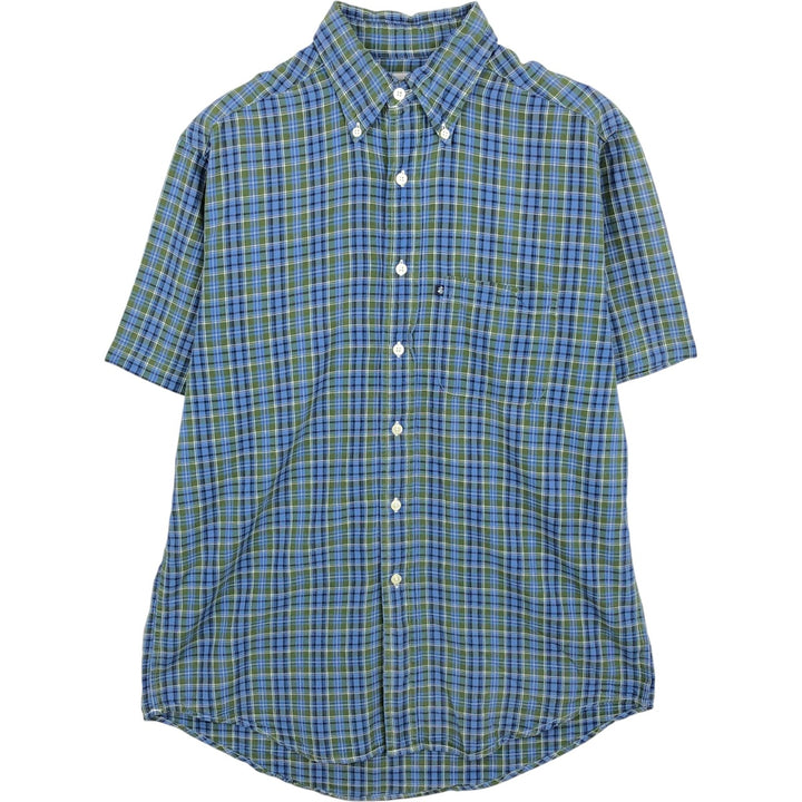 Brooks Brothers 346 short sleeve button-down check shirt, men's size M cotton Blue type light blue Vintage Second Hand