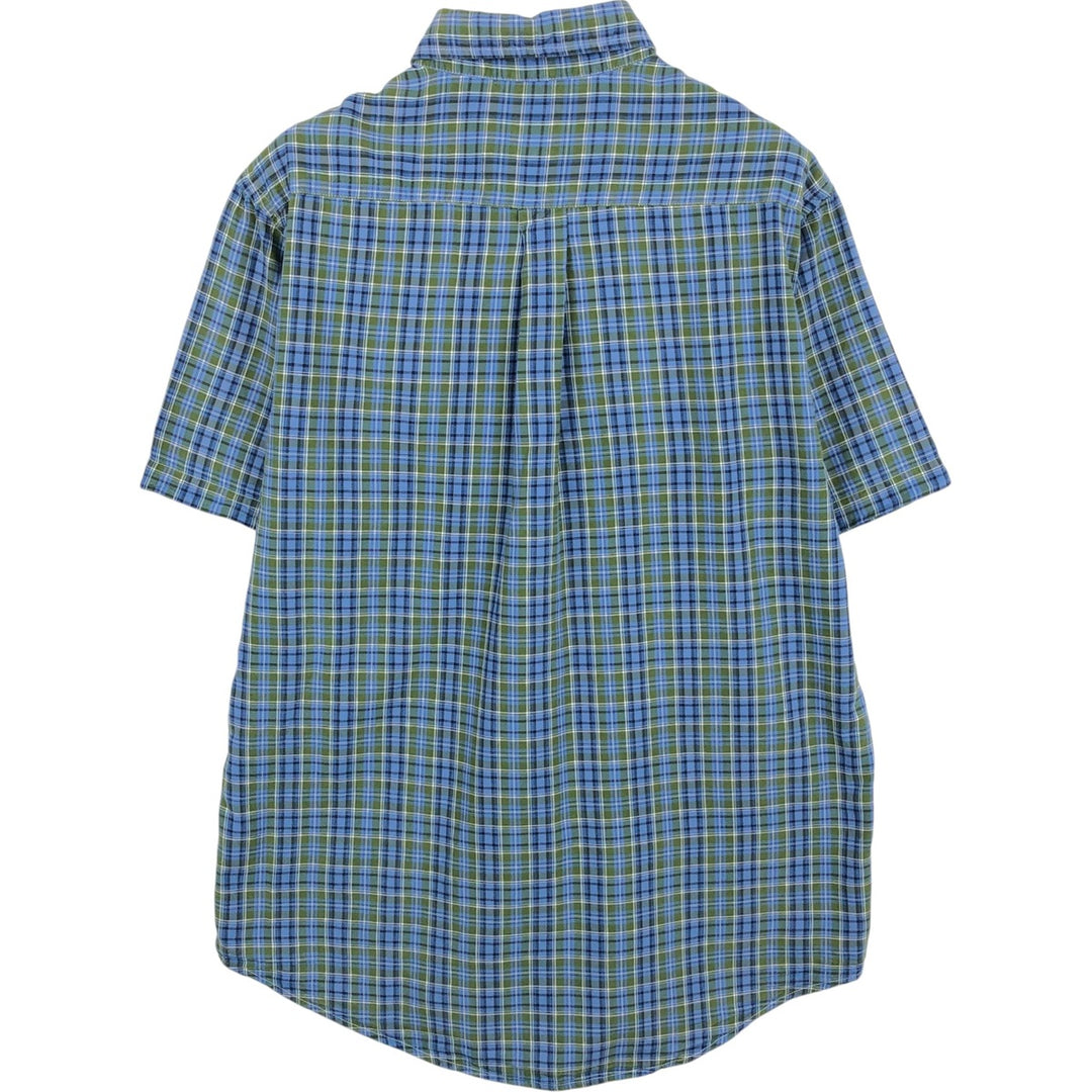 Brooks Brothers 346 short sleeve button-down check shirt, men's size M cotton Blue type light blue Vintage Second Hand