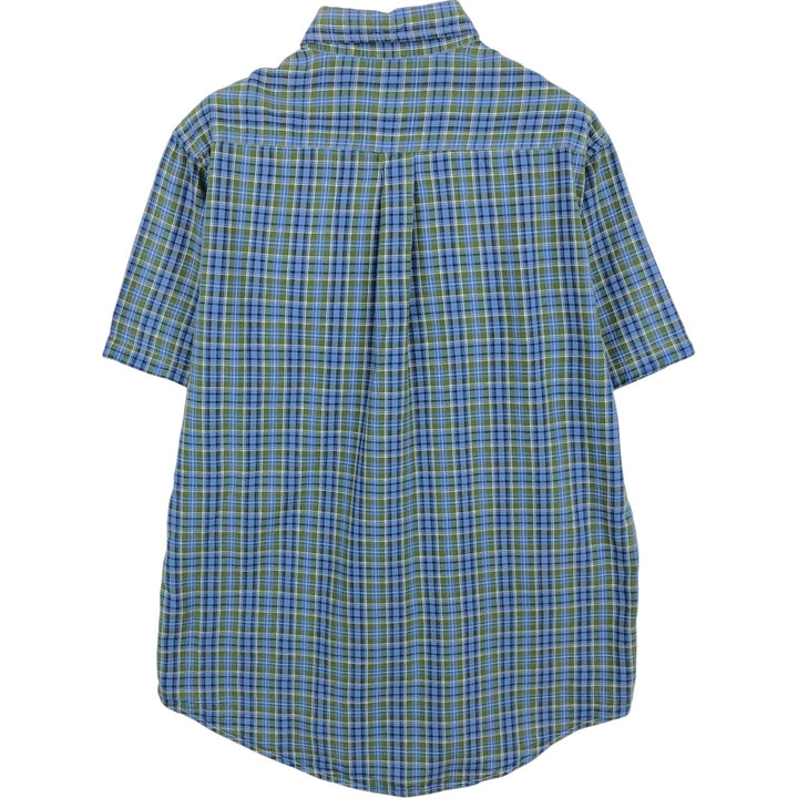 Brooks Brothers 346 short sleeve button-down check shirt, men's size M cotton Blue type light blue Vintage Second Hand