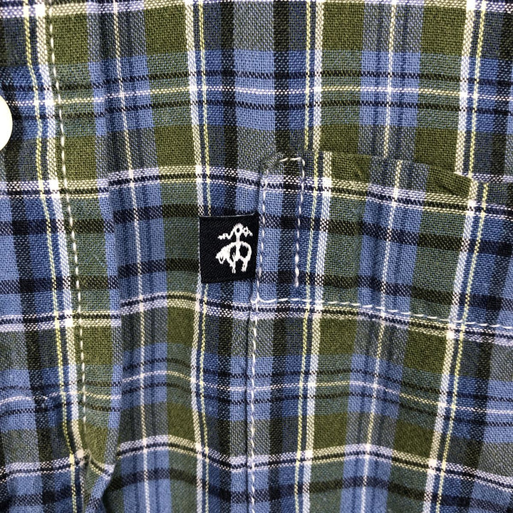 Brooks Brothers 346 short sleeve button-down check shirt, men's size M cotton Blue type light blue Vintage Second Hand