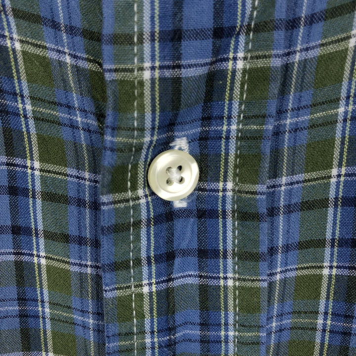 Brooks Brothers 346 short sleeve button-down check shirt, men's size M cotton Blue type light blue Vintage Second Hand