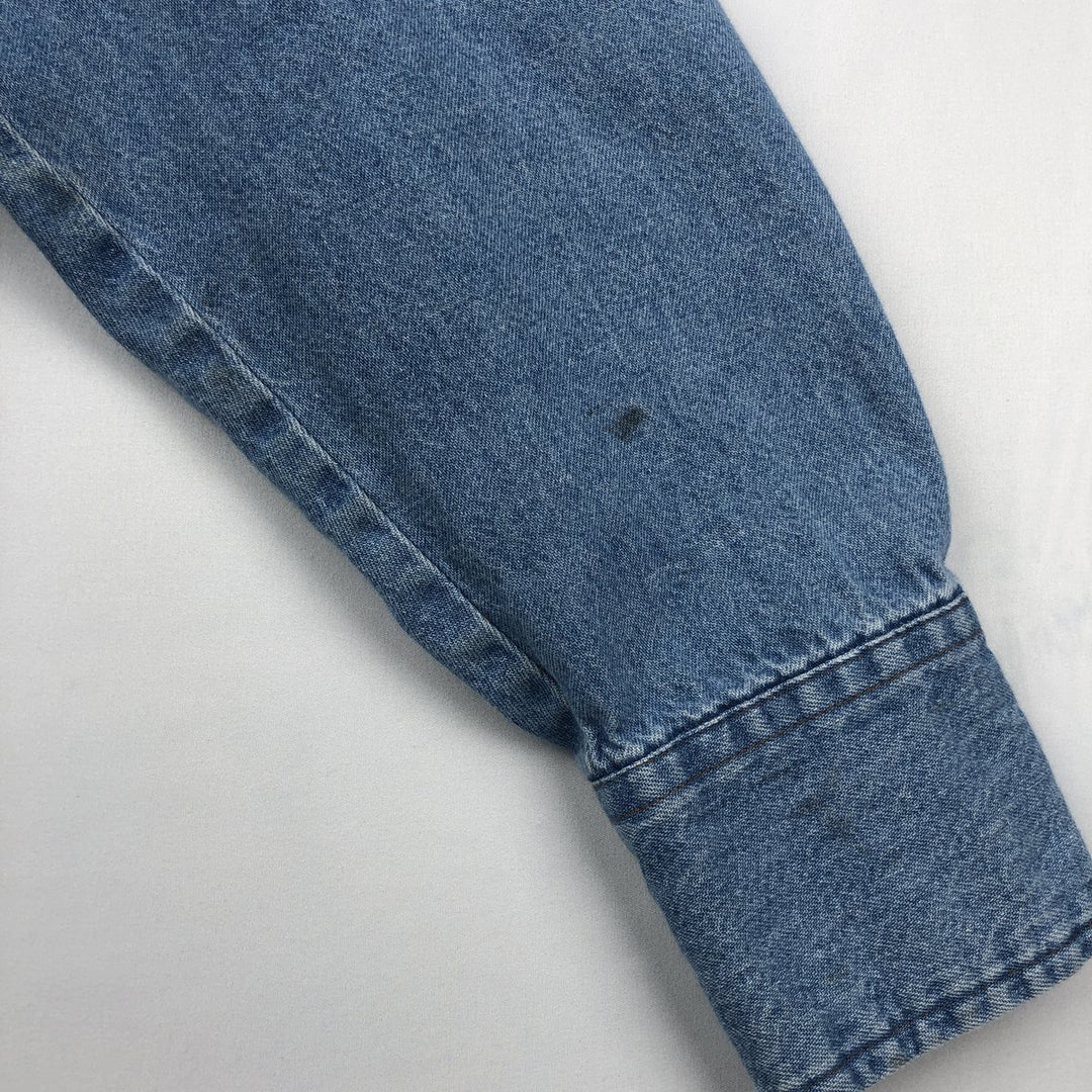 90'S Wrangler Long-Sleeve Denim Western Shirt, Men's XXL (approx.), Vintage cotton blue type Vintage Second Hand