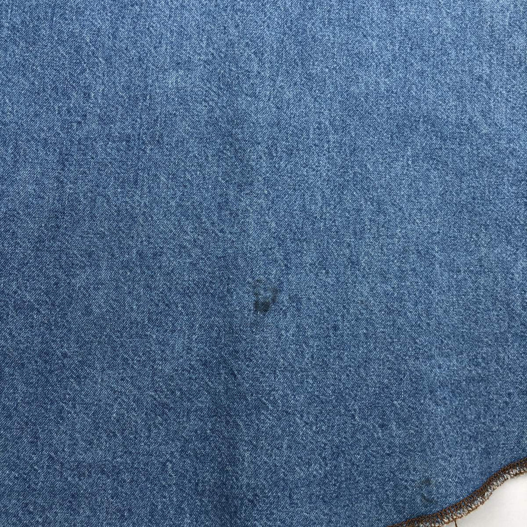 90'S Wrangler Long-Sleeve Denim Western Shirt, Men's XXL (approx.), Vintage cotton blue type Vintage Second Hand