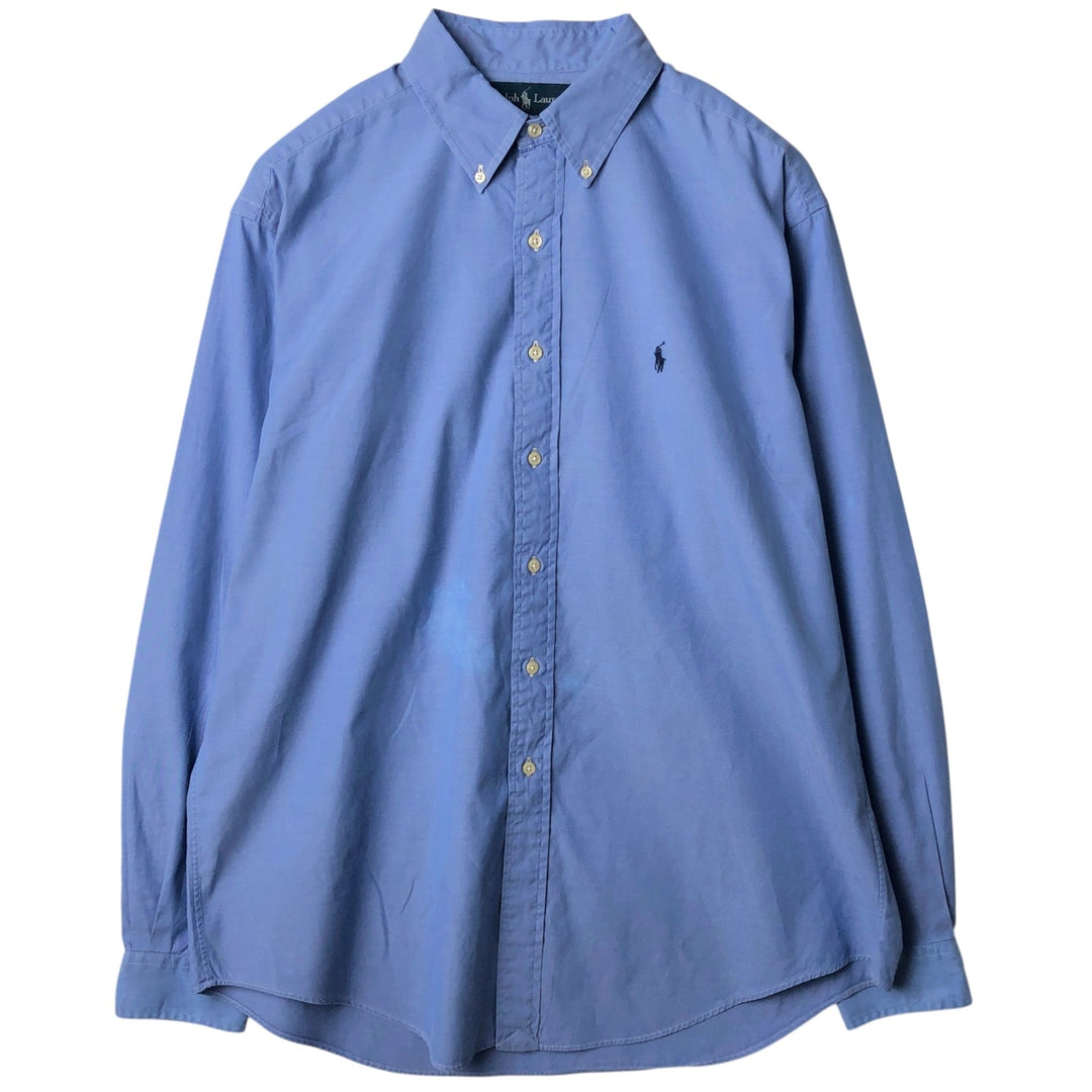 Ralph Lauren YARMOUTH long sleeve button down shirt, men's XL size cotton blue type Vintage Second Hand