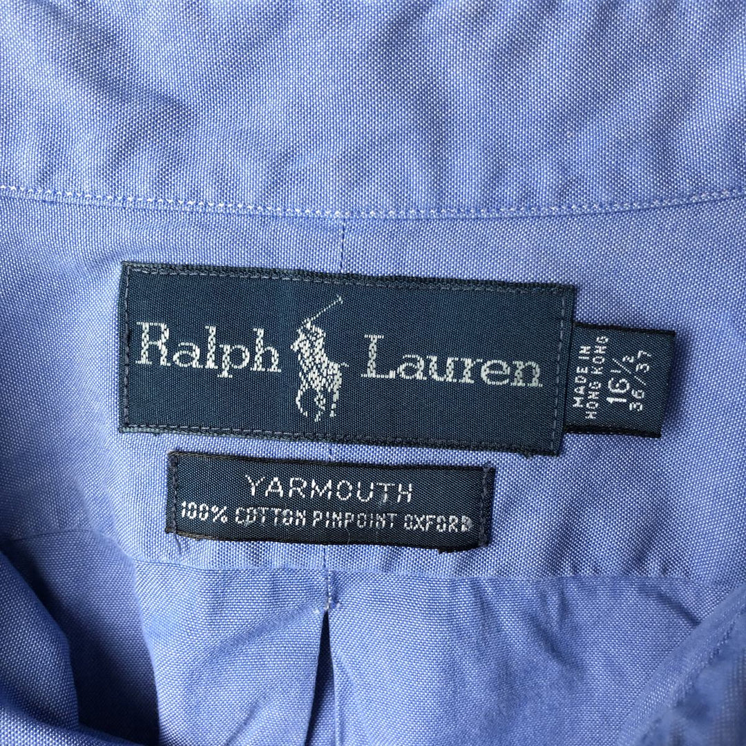 Ralph Lauren YARMOUTH long sleeve button down shirt, men's XL size cotton blue type Vintage Second Hand