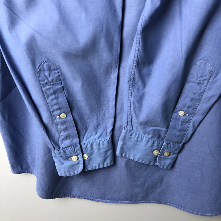Ralph Lauren YARMOUTH long sleeve button down shirt, men's XL size cotton blue type Vintage Second Hand