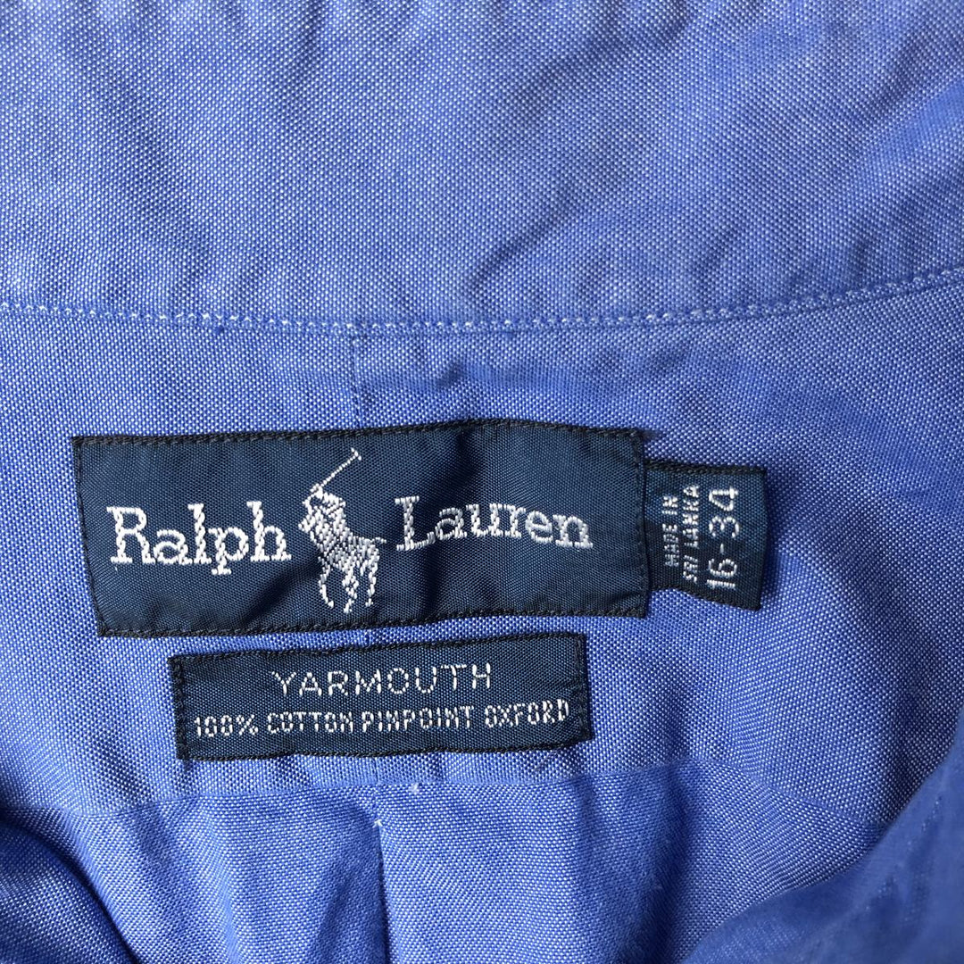 Ralph Lauren YARMOUTH long sleeve button down shirt, men's XL size cotton blue type Vintage Second Hand