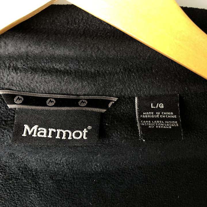 2000'S Marmot fleece jacket, men's size L polyester black type Vintage Second Hand