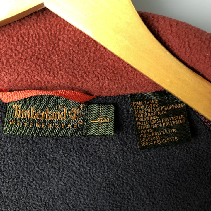 90s-00'S Timberland WEATHERGEAR fleece jacket, men's size L polyester red type reddish brown Vintage Second Hand