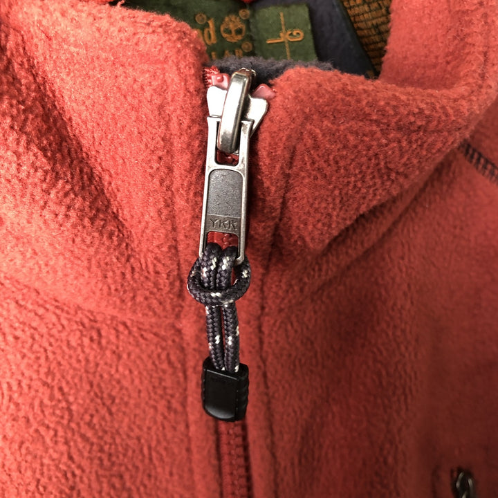 90s-00'S Timberland WEATHERGEAR fleece jacket, men's size L polyester red type reddish brown Vintage Second Hand